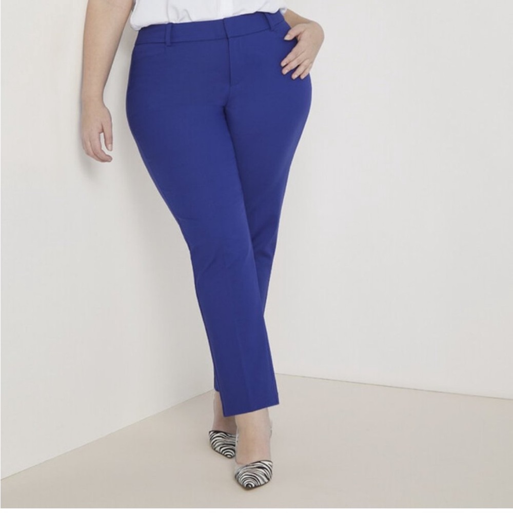 Eloquii Kady Fit Double-Weave Pant Royal Blue Size 22 Regular Fit